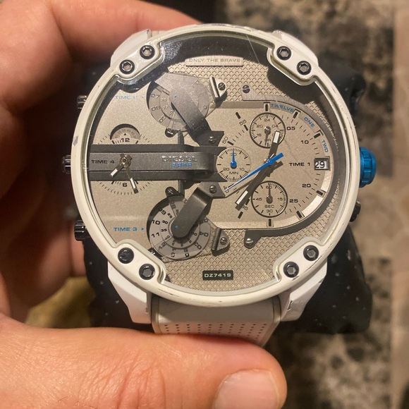 Men's Chronograph Mr. Daddy 2.0 White Leather Strap Watch 57mm - Picture 3 of 16